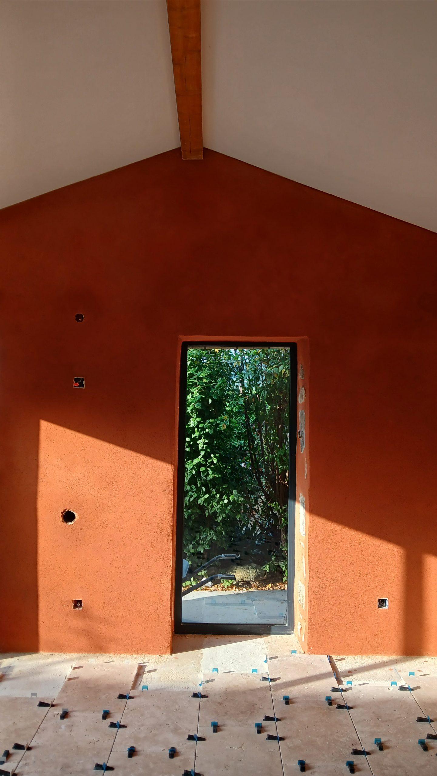 Badigeon à la chaux terracotta a fresco