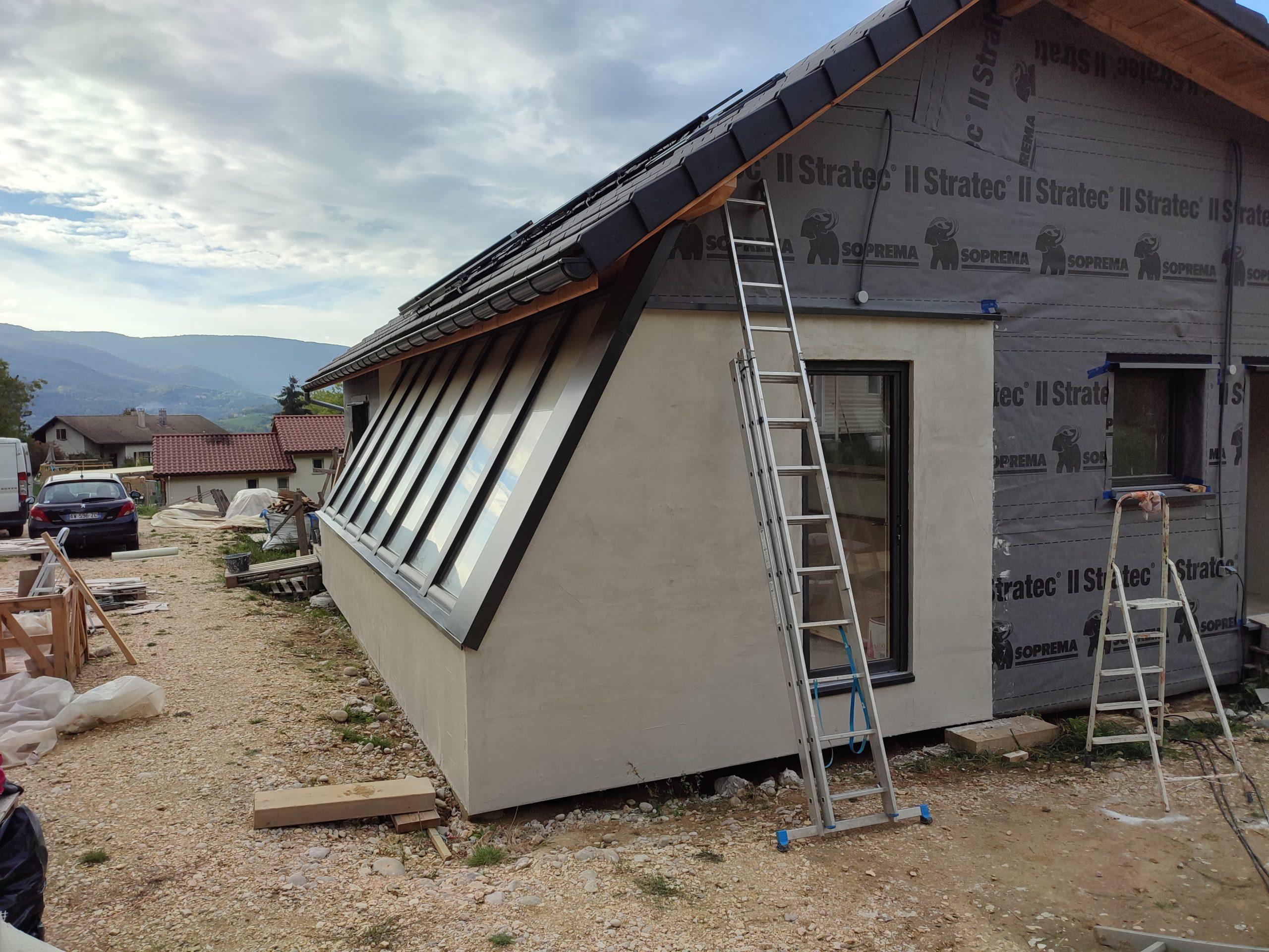 Enduit façade sur fibre de bois