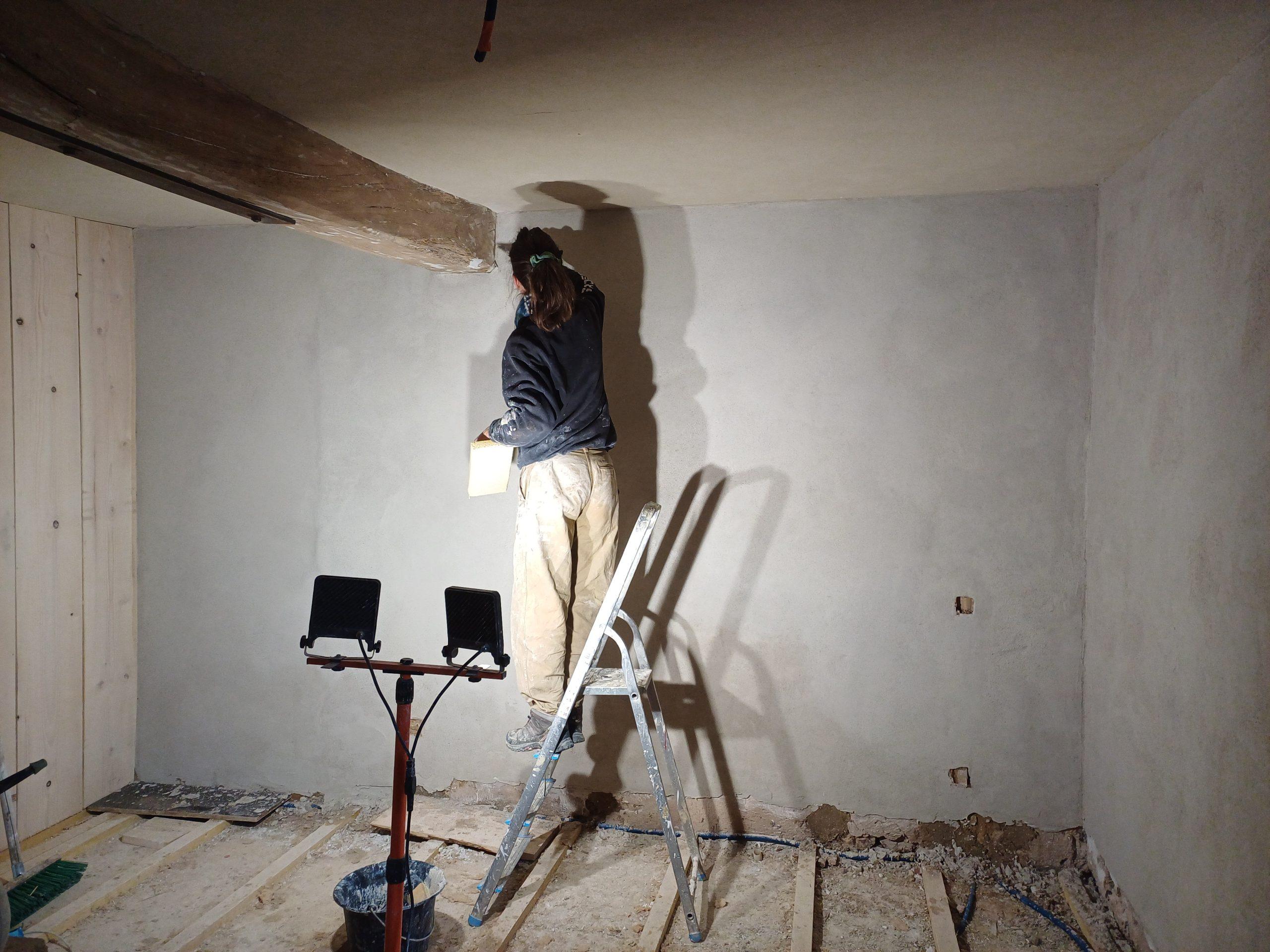 Enduit terre blanche