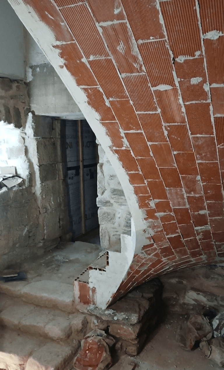 Escalier double quart tournant